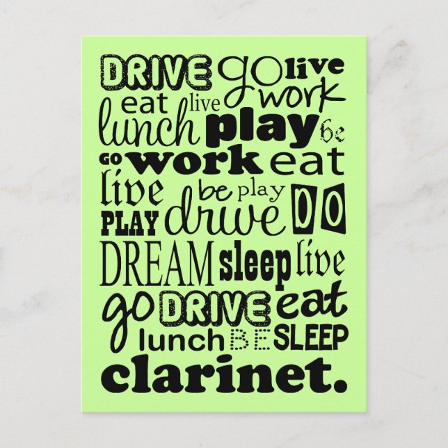 Live för att spela upp klarinet vykort (Framsida)