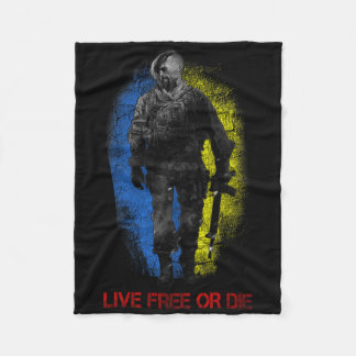 Live-free Or Die Cossack Warrior Ukraine Flag Cost Fleecefilt