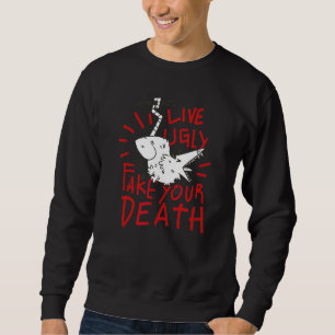LIVE FUL UTGÖR DITT DÖDSFUNNY Possum Opossum Skrat Lång Ärmad Tröja
