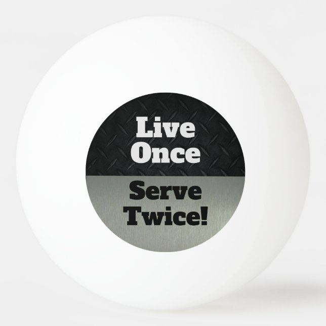 Live Gång  Twice Black Silver Funny Pingisboll (Framsidan)