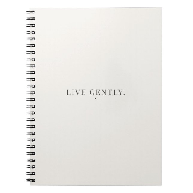 Live Gently Notebook – Lugn livsstil journal Anteckningsbok (Framsidan)