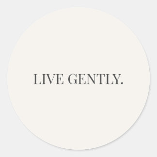 Live Gently Rund Klistermärke – Soft Living-serien