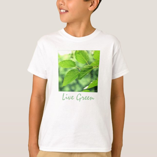 "Live Grönt" Barns T-shirt (Framsida)