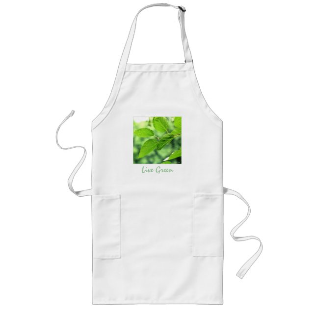 'Live Grönt' Long Apron Långt Förkläde (Framsidan)