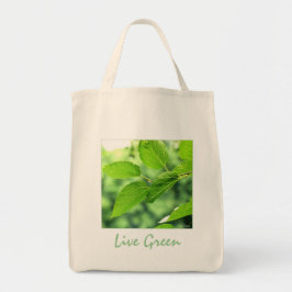 'Live Grönt' Organic Canvas Livsmedel Tote Bag Tygkasse