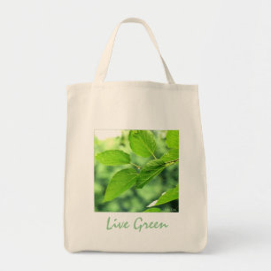 'Live Grönt' Organic Canvas Livsmedel Tote Bag Tygkasse