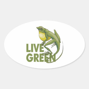 Live Grönt Ovalt Klistermärke