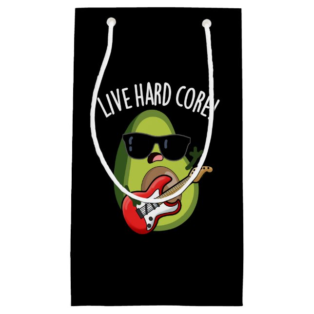 Live Hard Core Roligt Avokado Rock Puns Mörk BG (Framsidan)