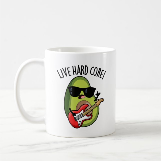 Live Hard Core Roligt Avokado Rock Skämt  Kaffemugg (Vänster)