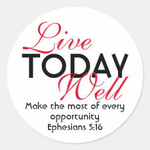 LIVE IDY WELL Motivation Scripture Ephesian Runt Klistermärke