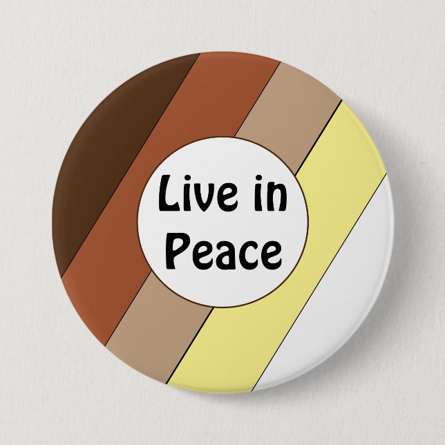 Live in Peace- Racial Harmony Button Knapp (Framsida)