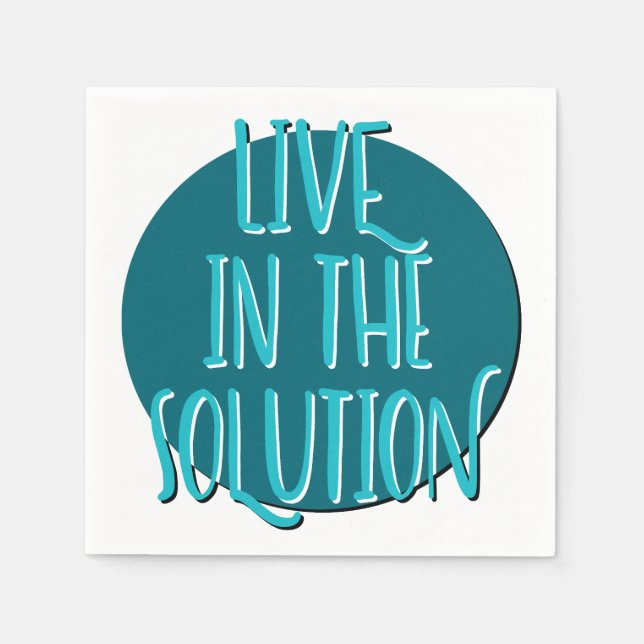 Live In The Solution | 12 Step Recovery Slogan Pappersservett (Framsidan)