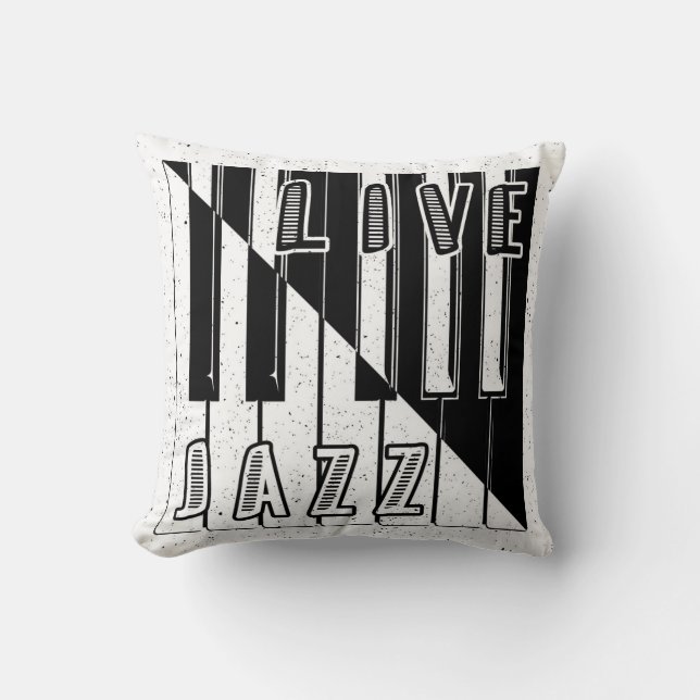 Live Jazz Calligraphy Illusion Logotyp Letar med Kudde (Framsida)