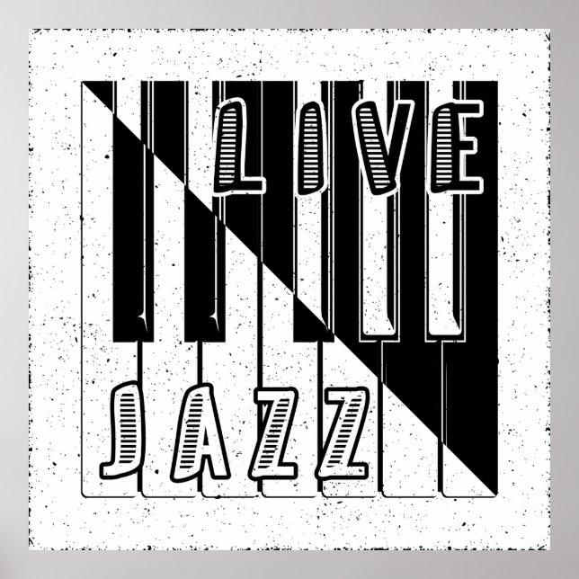 Live Jazz Calligraphy Illusion Logotyp Letar med Poster (Framsidan)