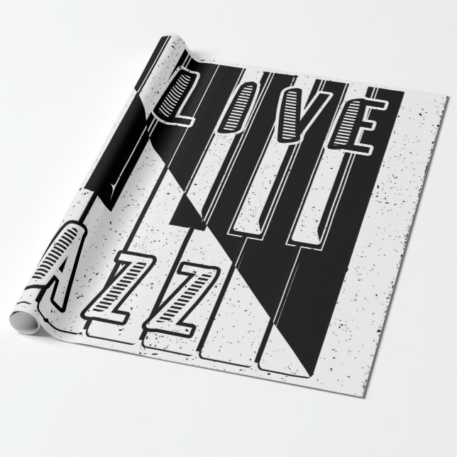 Live Jazz Calligraphy Illusion Logotyp Letar med Presentpapper (Utrullad)