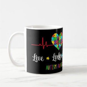Live Kärlek Accept Autism Awareness Mamma,Visa kär Kaffemugg