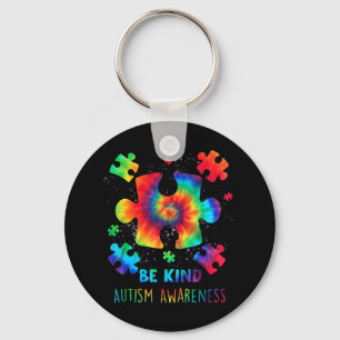 Live Kärlek Accept Autism Awareness Tie Dye Autism Nyckelring