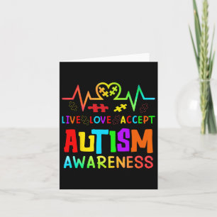 Live Kärlek accepterar autism Awareness Rainbow He Kort