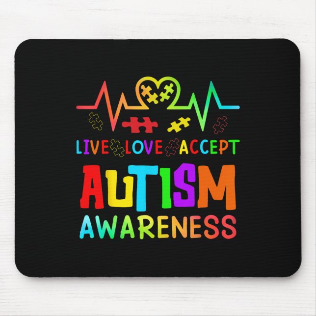 Live Kärlek accepterar autism Awareness Rainbow He Musmatta (Framsidan)