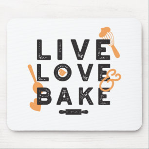 Live Kärlek Bake Cute Baker Life Citat I Musmatta