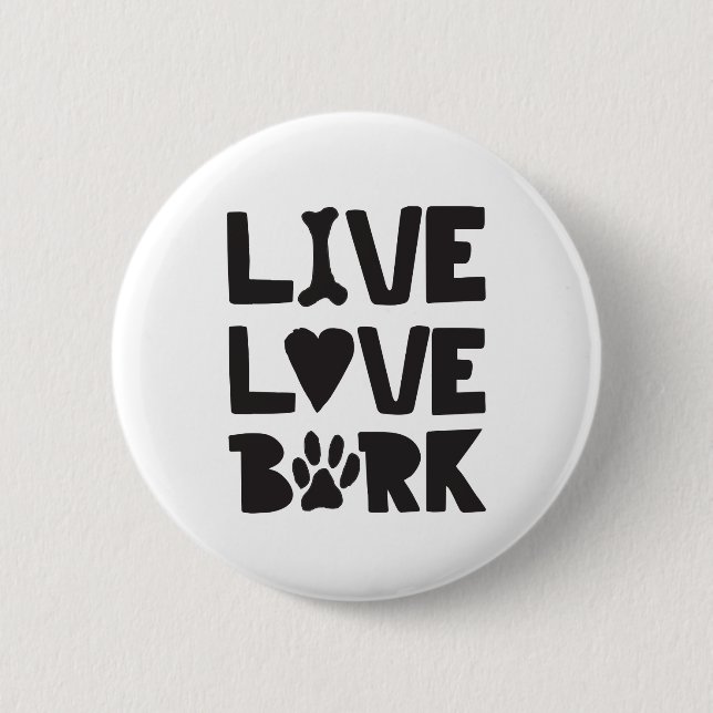 Live Kärlek Bark Lycklig Bark Hundar Bark citerar  Knapp (Framsida)
