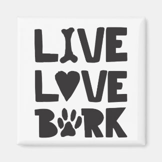 Live Kärlek Bark Lycklig Bark Hundar Bark citerar  Magnet