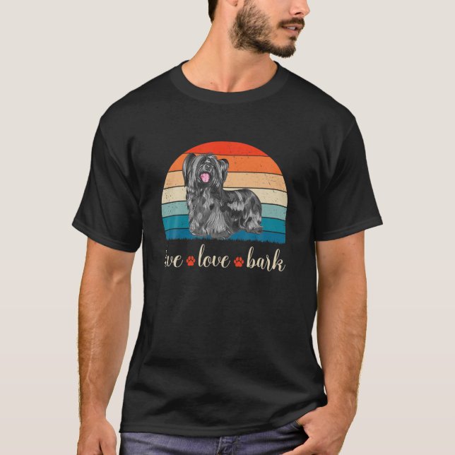 Live Kärlek Bark Skye Terrier T Shirt (Framsida)