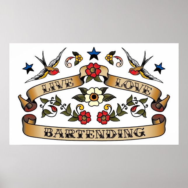 Live Kärlek Bartending Poster (Framsidan)
