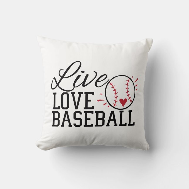 Live Kärlek Baseball Kudde (Framsida)
