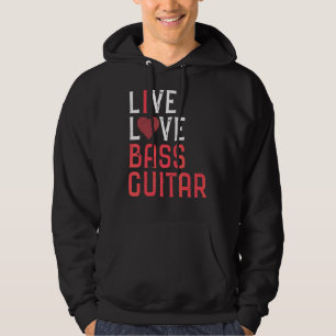 Live Kärlek Bass Guitar Graphic Women Manar Bass P Hoodie