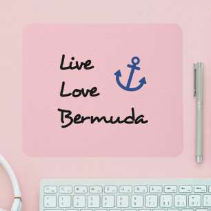 Live Kärlek Bermuda-skripttext med ankare Musmatta