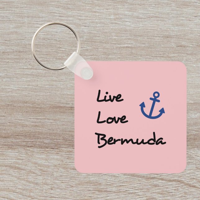 Live Kärlek Bermuda-skripttext med ankare Nyckelring (Skapare uppladdad)