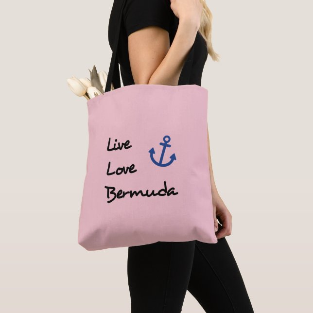 Live Kärlek Bermuda-skripttext med ankare Tygkasse (Närbild)