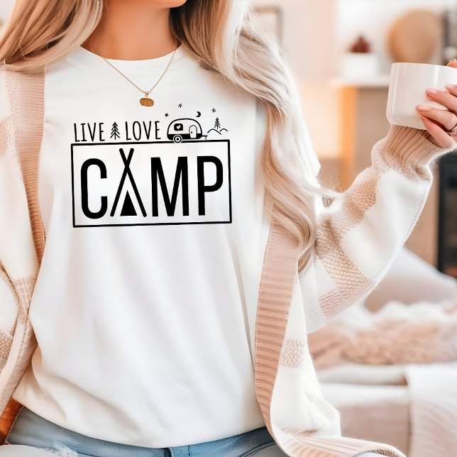 Live Kärlek Camp Modern Endern utomhuscamping T Shirt (Skapare uppladdad)