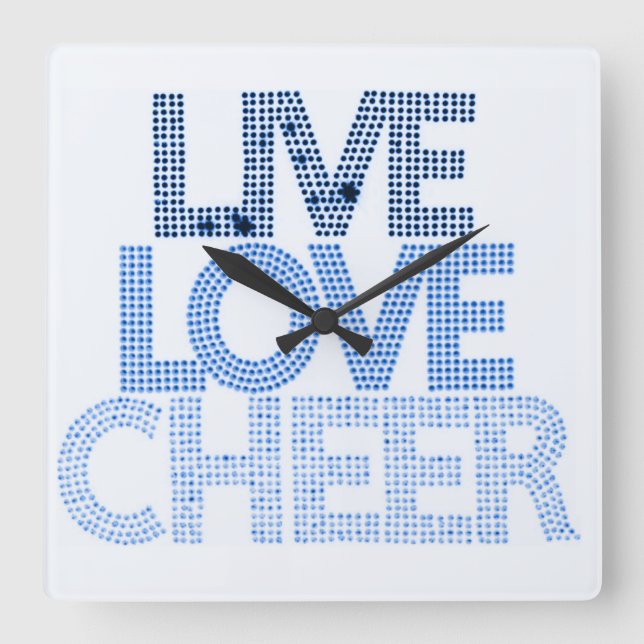 Live Kärlek Cheer - Vägglås Fyrkantig Klocka (Framsida)