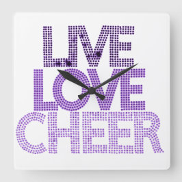 Live Kärlek Cheer - Vägglås Fyrkantig Klocka