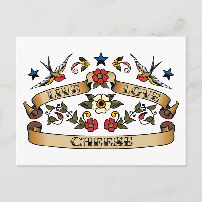 Live Kärlek Cheese Vykort (Framsida)