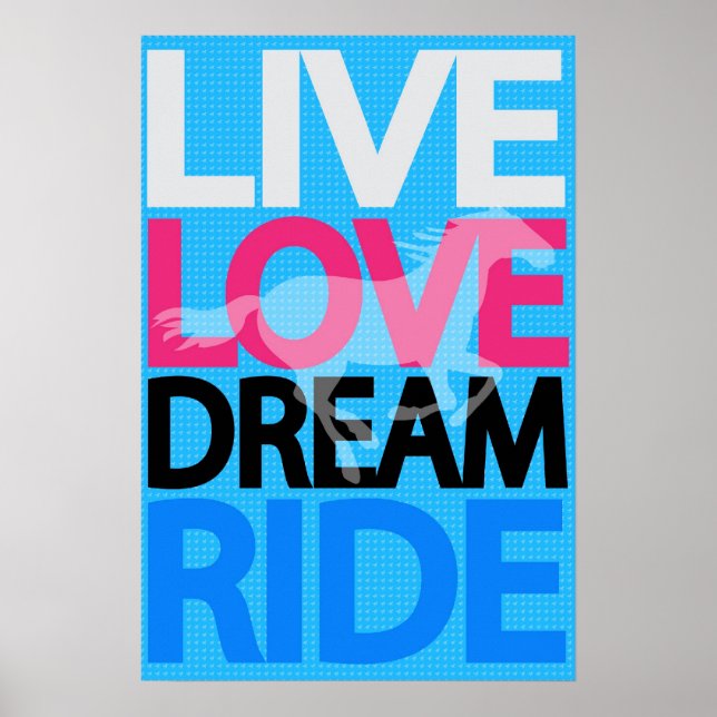 Live Kärlek Dream Ride Cowgirl Equestrian Poster (Framsidan)