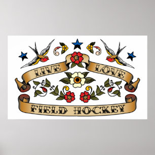 Live Kärlek Fält Hockey Poster