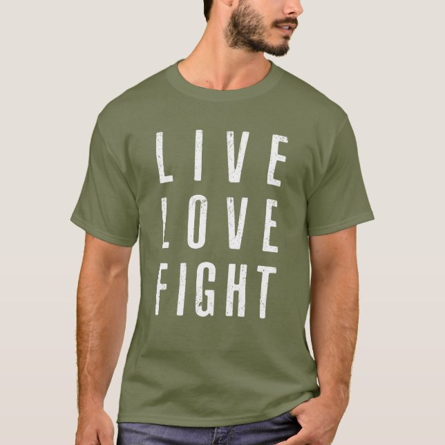 Live Kärlek Fight T-Shirt (Framsida)