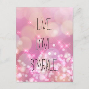 Live Kärlek Gnistra Rosa Glitter inspirationsoffer Vykort