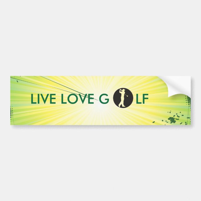 live kärlek golf Bumper Sticker. Bildekal (Framsidan)
