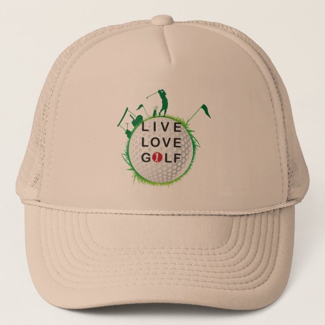 Live, kärlek golf Hat Keps (Framsida)