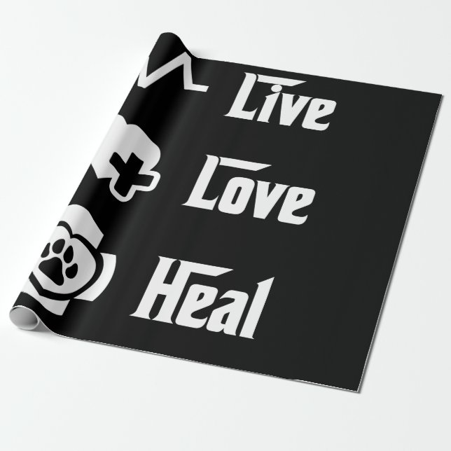 Live Kärlek Heal Vet Tech for Veterinary Technique Presentpapper (Utrullad)