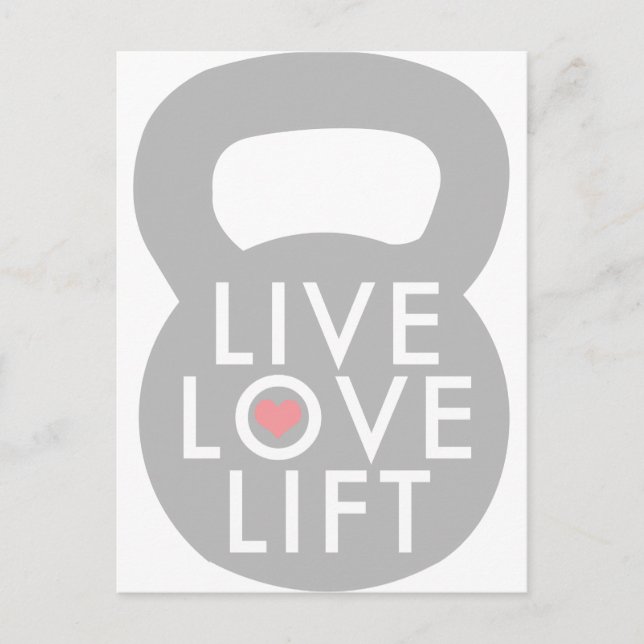Live Kärlek Hiss Kettlebell Vykort (Framsida)