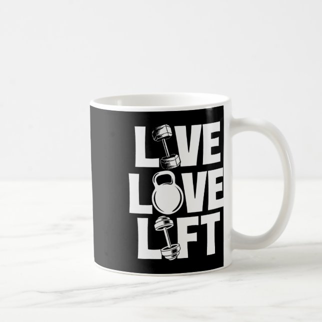 Live Kärlek Hiss - Workout Gym Weightlyftande Body Kaffemugg (Höger)