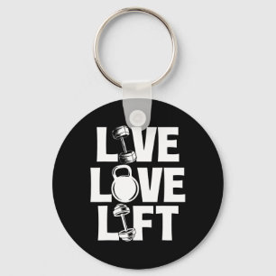Live Kärlek Hiss - Workout Gym Weightlyftande Body Nyckelring