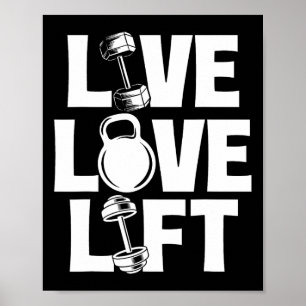 Live Kärlek Hiss - Workout Gym Weightlyftande Body Poster