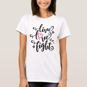 Live Kärlek Kamght Womens Cancer Awareness T-Shirt