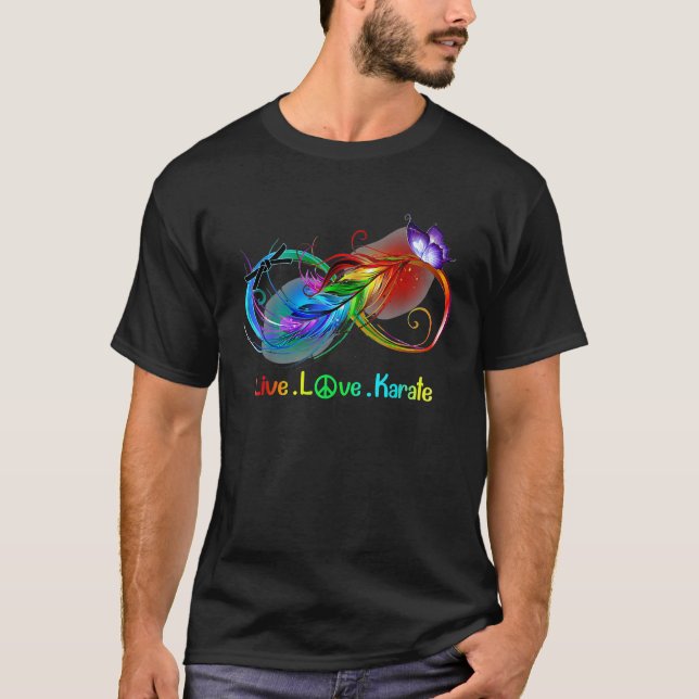 Live Kärlek Karate Hippie Martial Arts Costume T Shirt (Framsida)